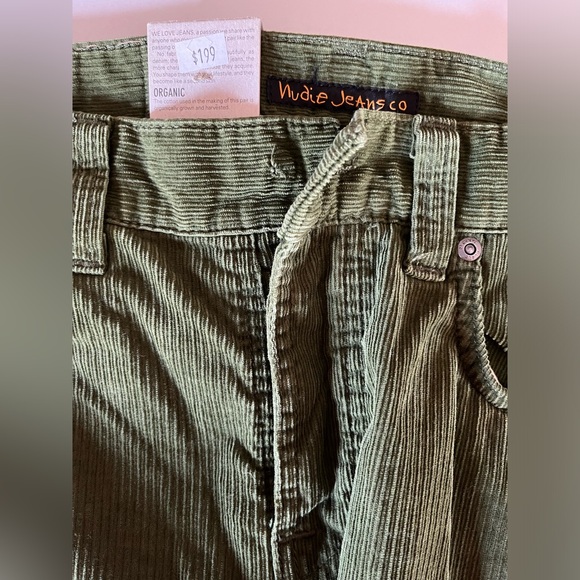 NWT NUDIE JEANS GRIM TIM CORD LAWN Green Cord Trousers Pant Organic Cotton 30x30 - Picture 5 of 9